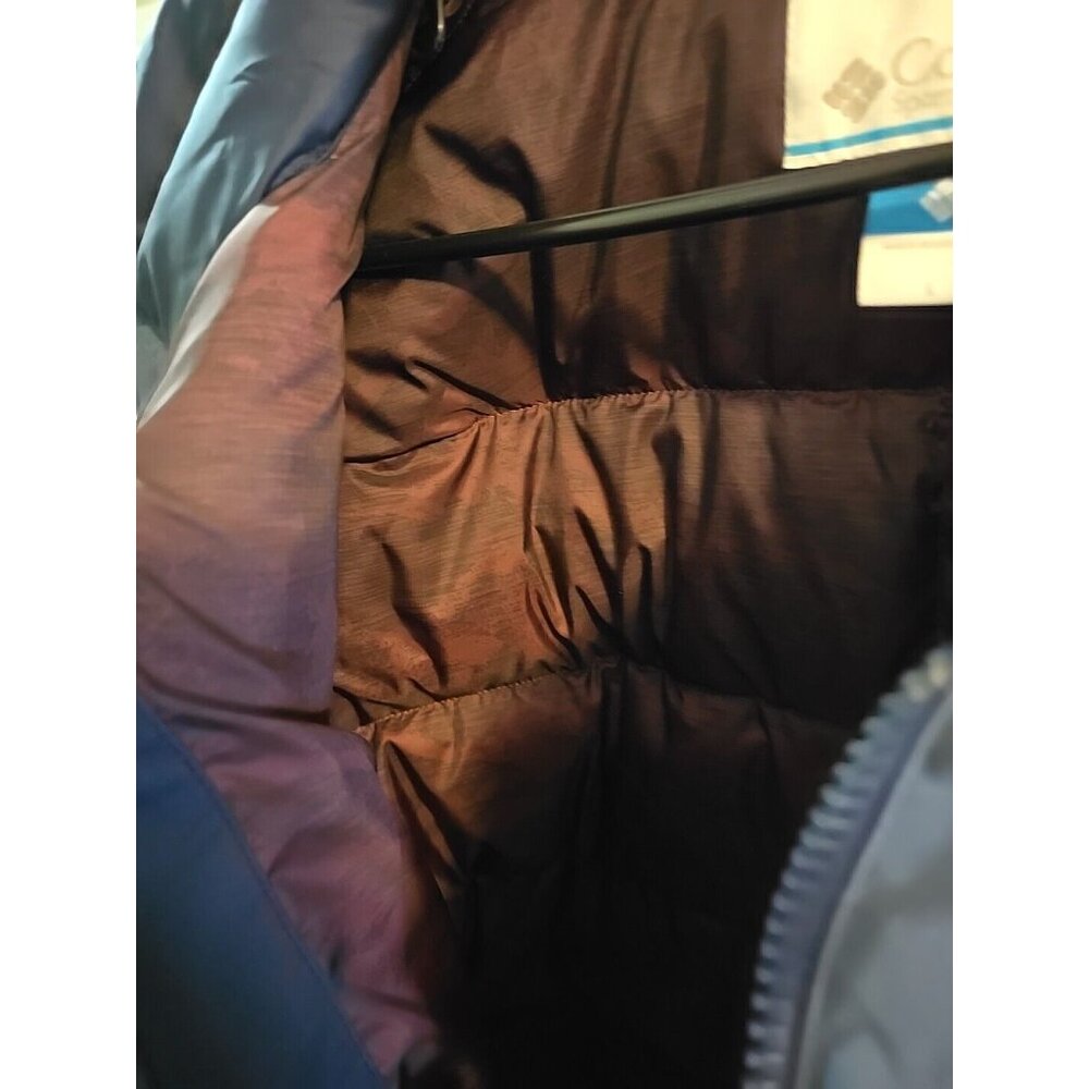 Mens Columbia Navy 550 Puffer Jacket.  Large. Blue. Duck Feather Blend. EUC! - Picture 10 of 13